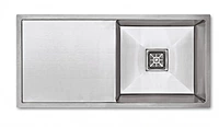 Premium Handmade Single Bowl Sink with Integrated Drainboard