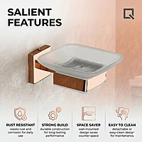 Glass Soap Dish Rose Gold PVD Coated