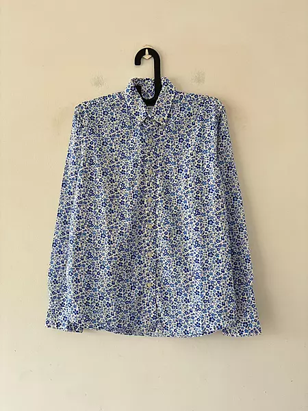 Azure petal printed shirt