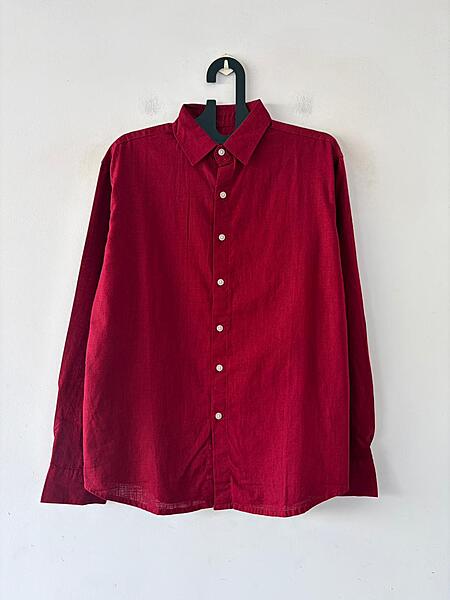 Cherry red linen shirt