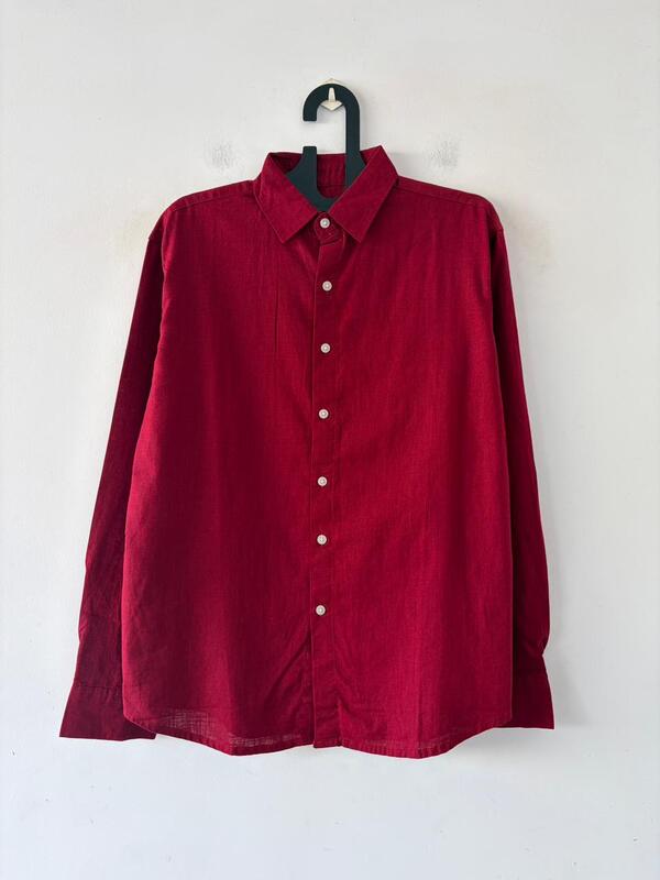 Cherry red linen shirt