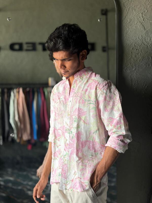 Rose mist printed shirt