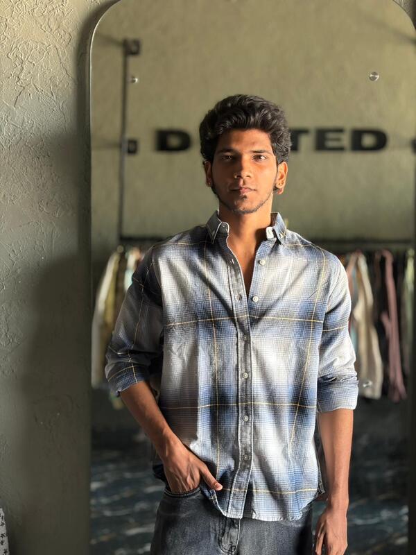 Steel blue & sand mist flannels