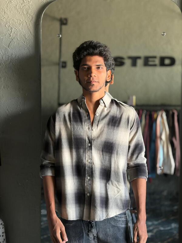Smoke grey & ivory haze flannels