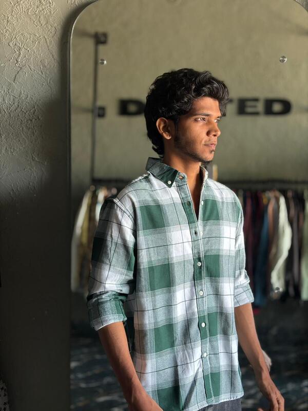 Forest green & ivory flannels