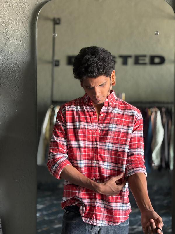 Crimson red & frost flannels