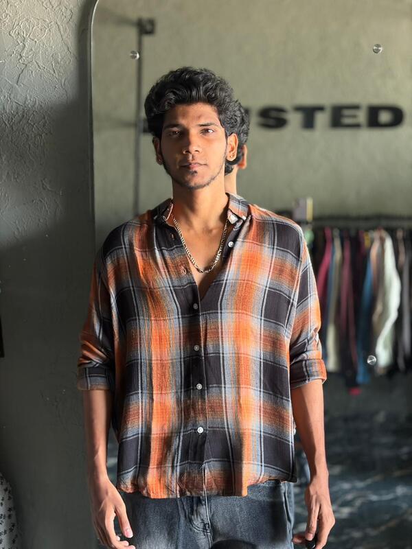 Burnt orange & charcoal Imp flannels