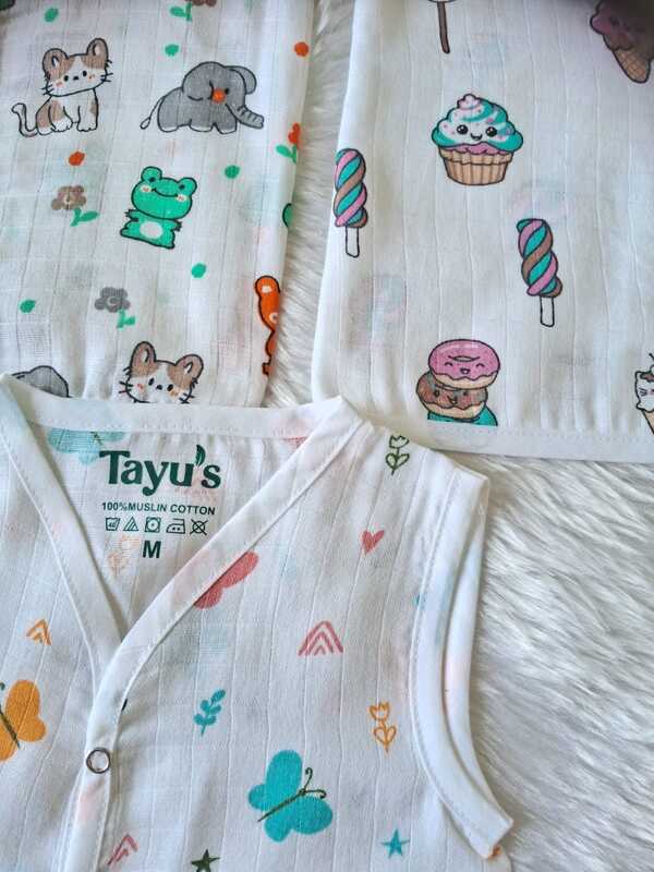 Muslin Button Jabla Pack of 5(3-6 Months)