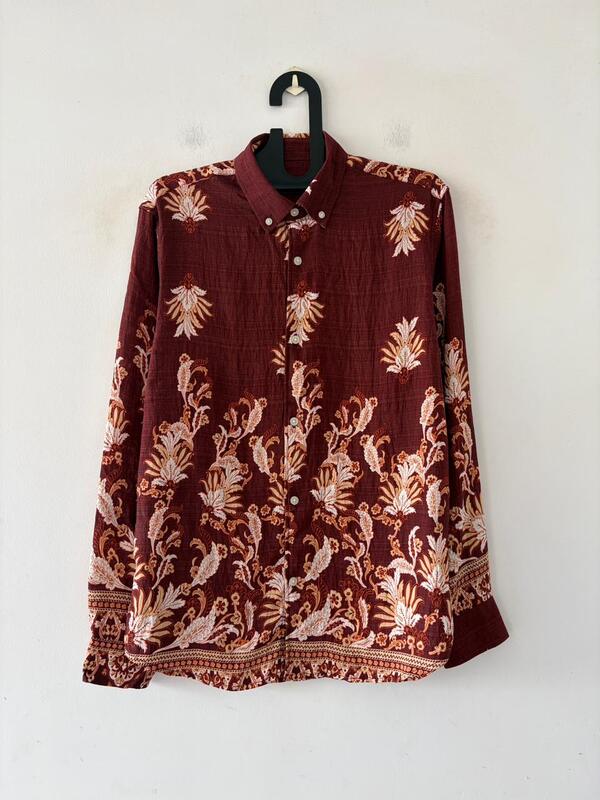 Maroon sand printed shirt