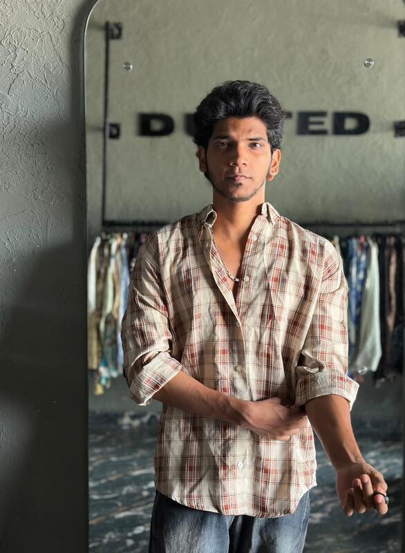 Crimson sand check shirt