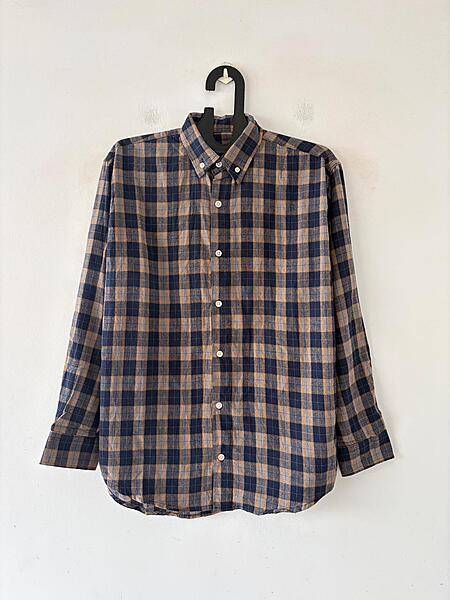 Navy clay check shirt