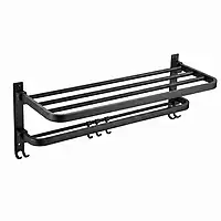 Premium Matte Black 24-Inch Multi-Functional Towel Rack