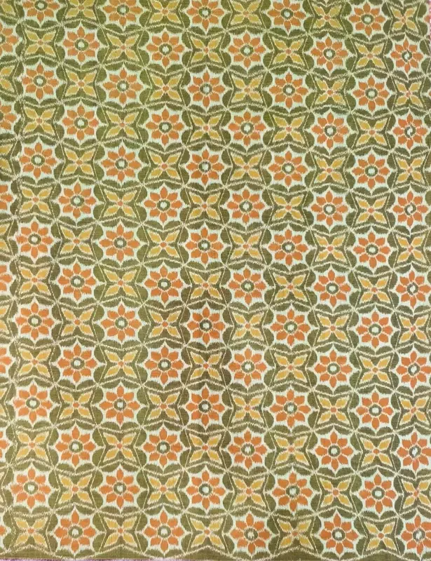 3D FLOWER BANDHA FABRIC-OLIVE