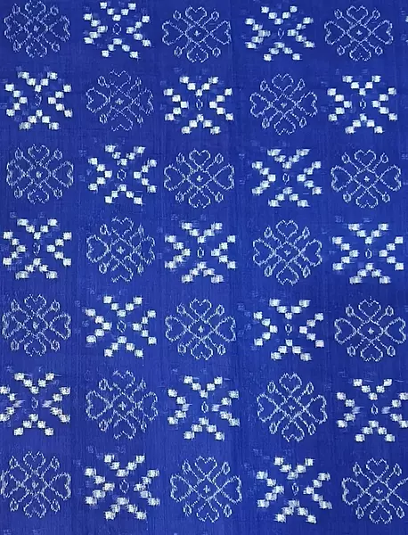 FLOWER JHUTI SAKTA FABRIC-BLUE