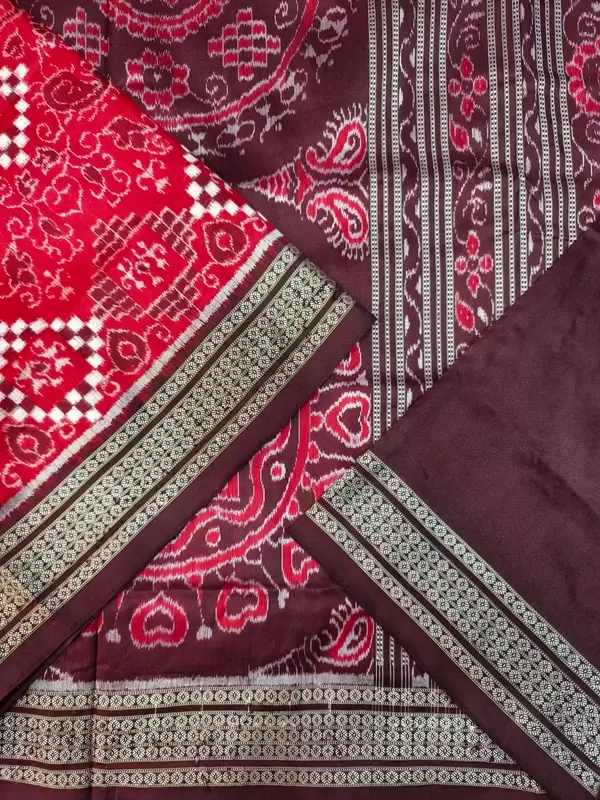 9 Kuthi Sakta Silk Saree-Maroon
