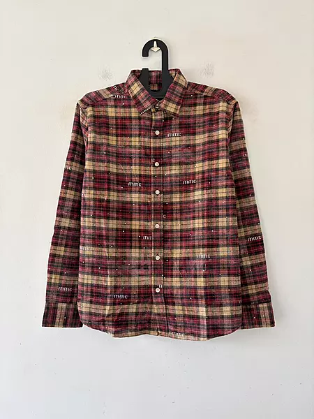 Crimson beige check shirt