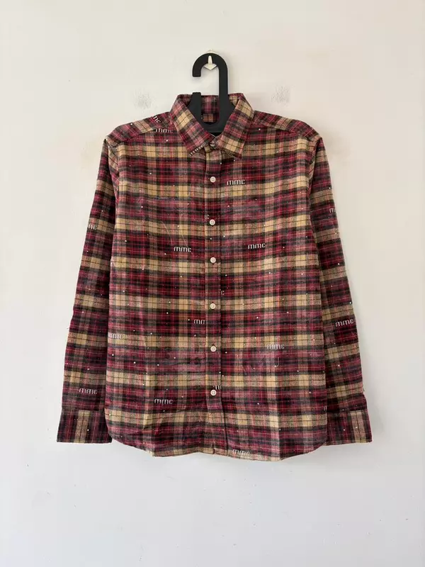 Crimson beige check shirt