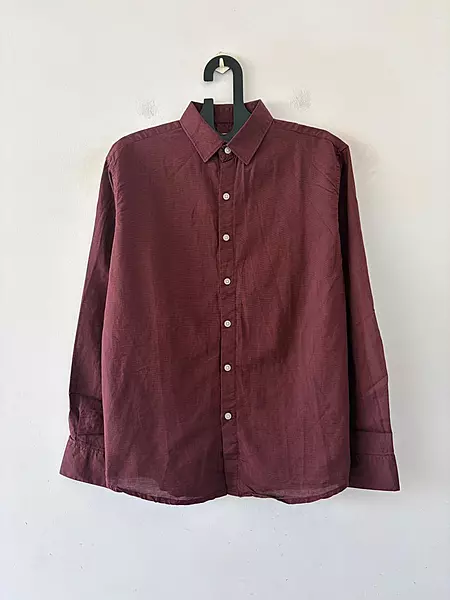 Garnet maroon linen shirt