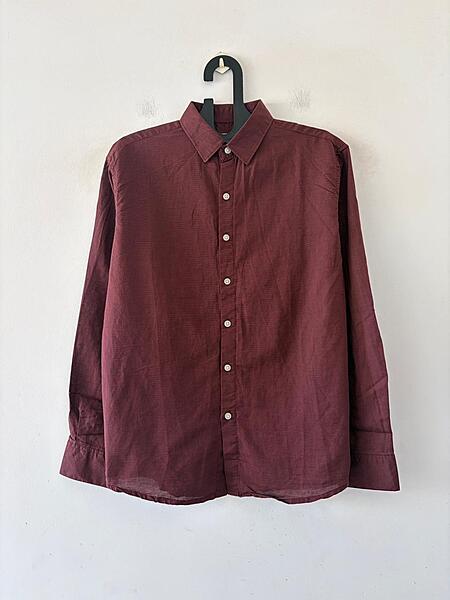 Garnet maroon linen shirt