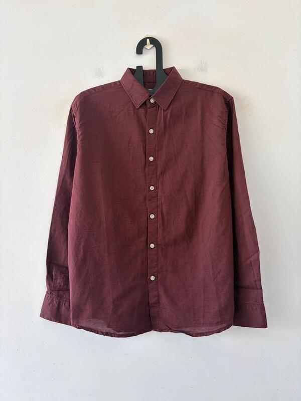 Garnet maroon linen shirt
