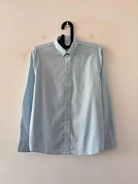 Pale azure linen shirt