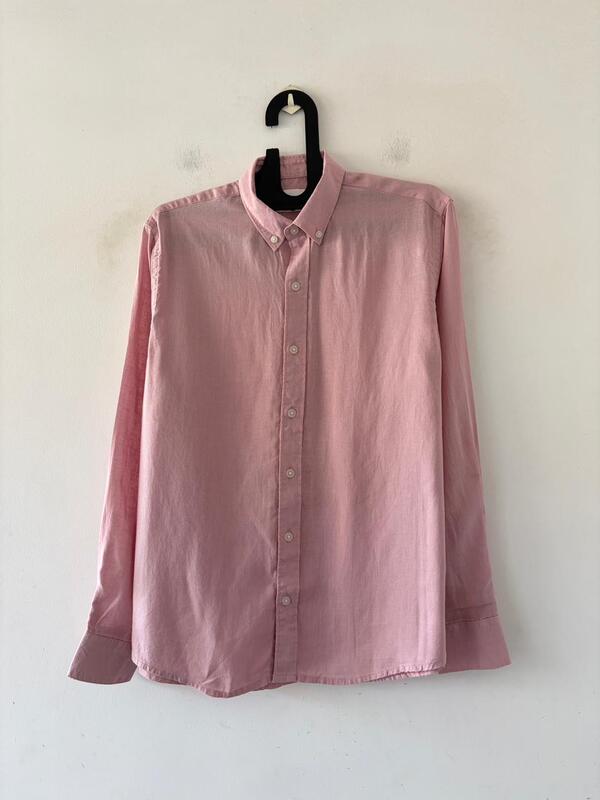 Petal pink linen shirt