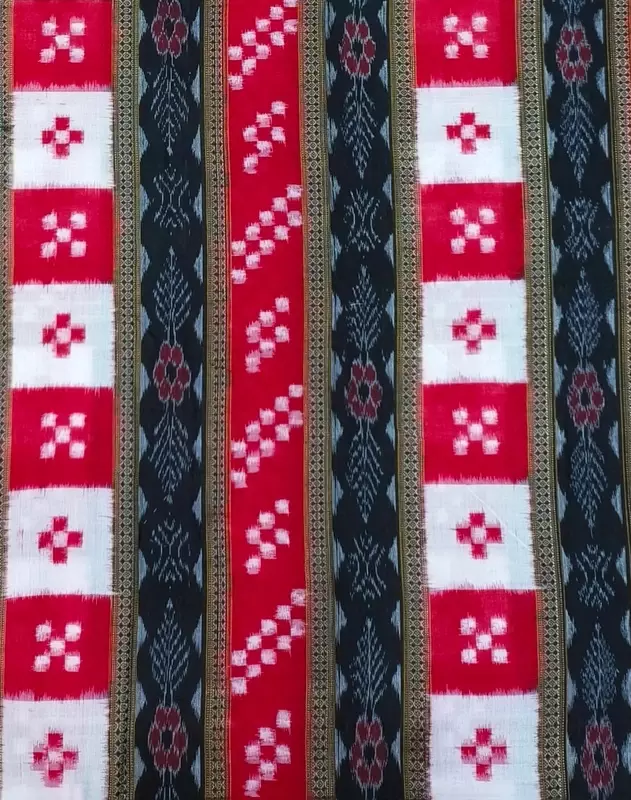 7 Kuthi Badi Sakta Fabric-Red-Black