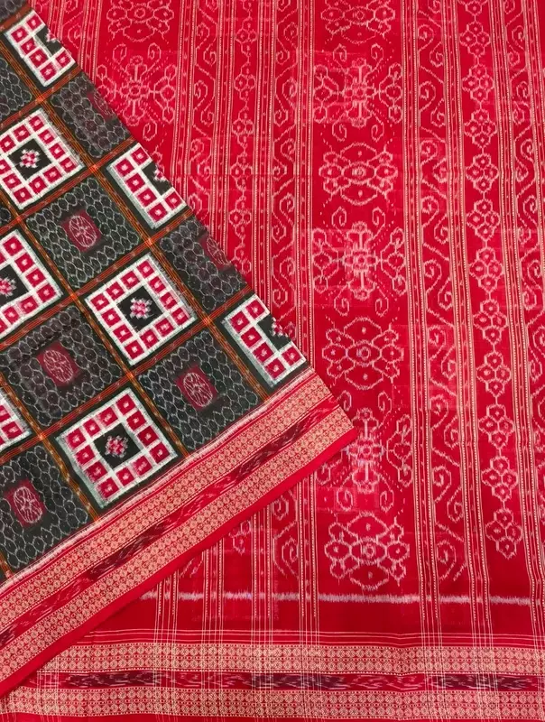 Square Box Sakta Saree-Black