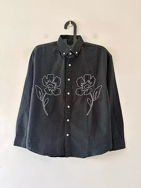 Forest striped embroidered shirt