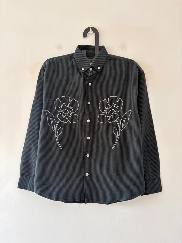 Forest striped embroidered shirt