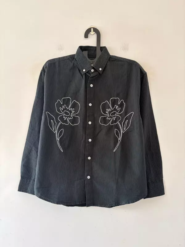 Forest striped embroidered shirt