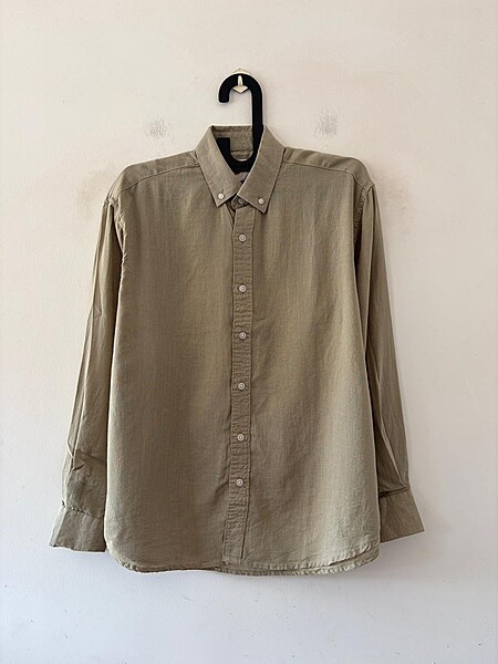 Sage beige linen shirt