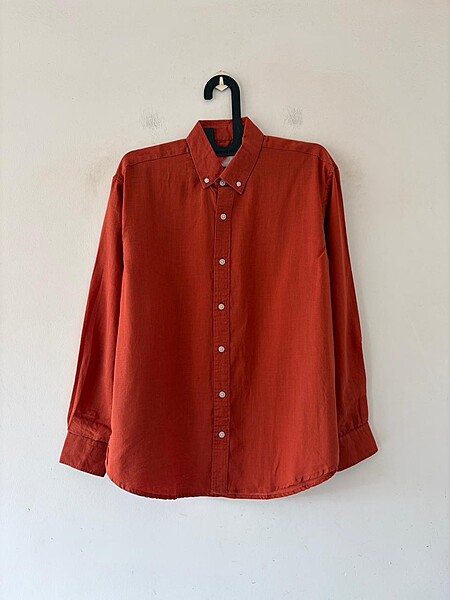 Pure orange linen shirt