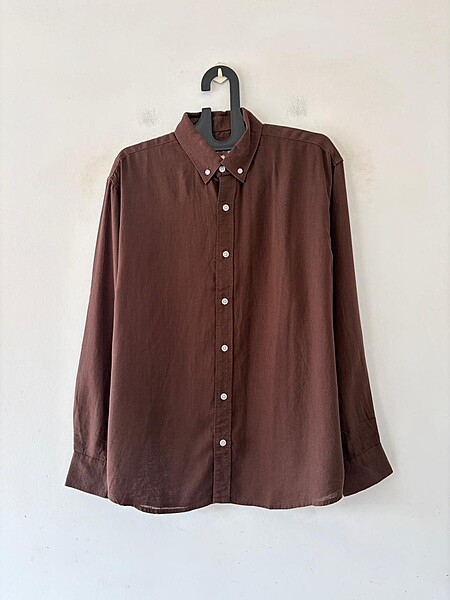 Chocolate brown linen shirt