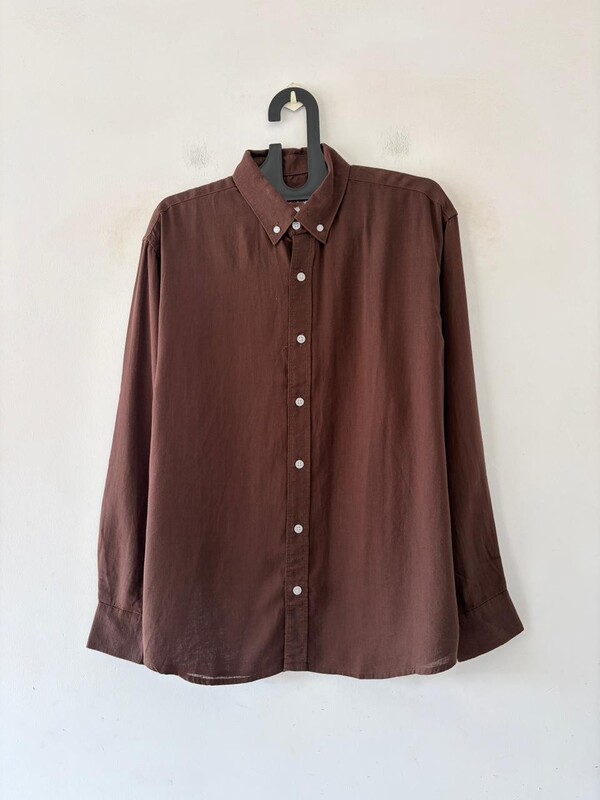Chocolate brown linen shirt