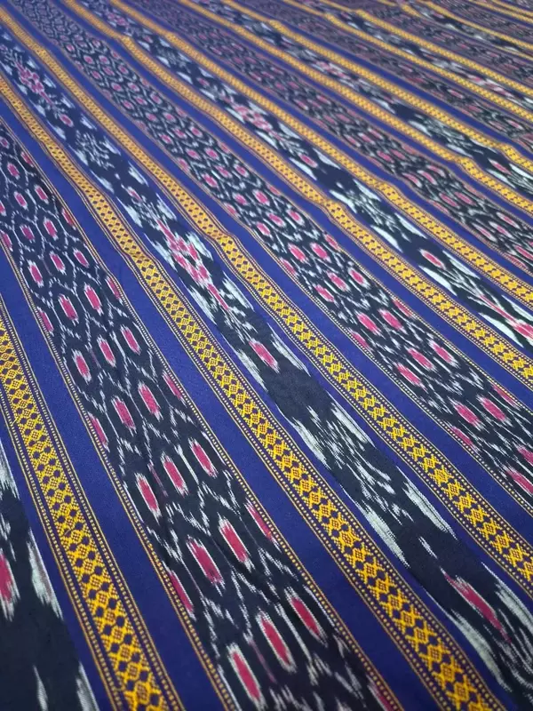 Kangala Maniabandha Fabric-Navy Blue