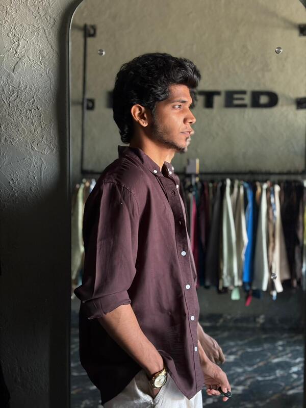 Espresso linen shirt