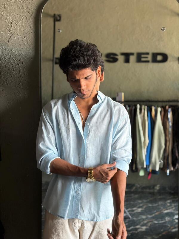 Sky mist linen shirt