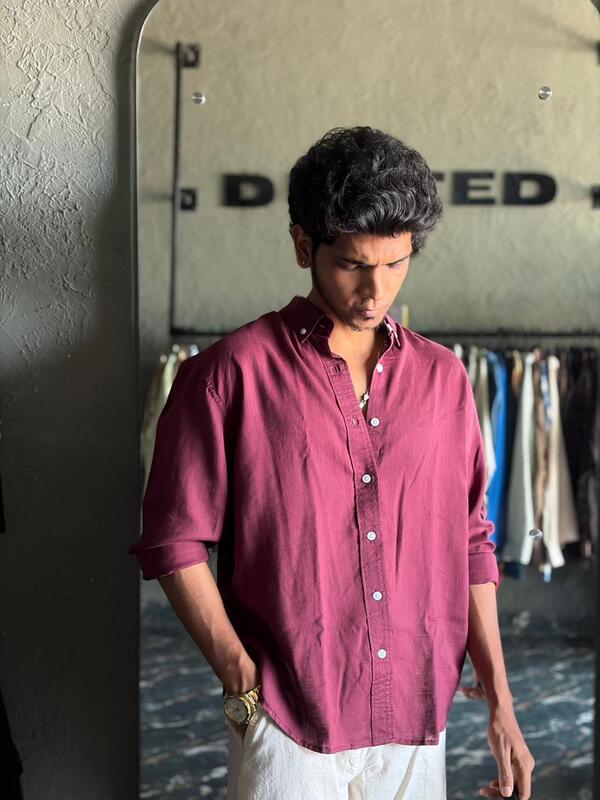 Garnet rouge linen shirt