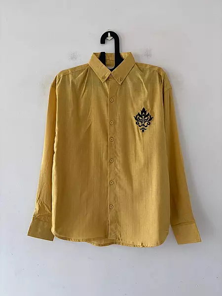 Golden crest embroidered shirt