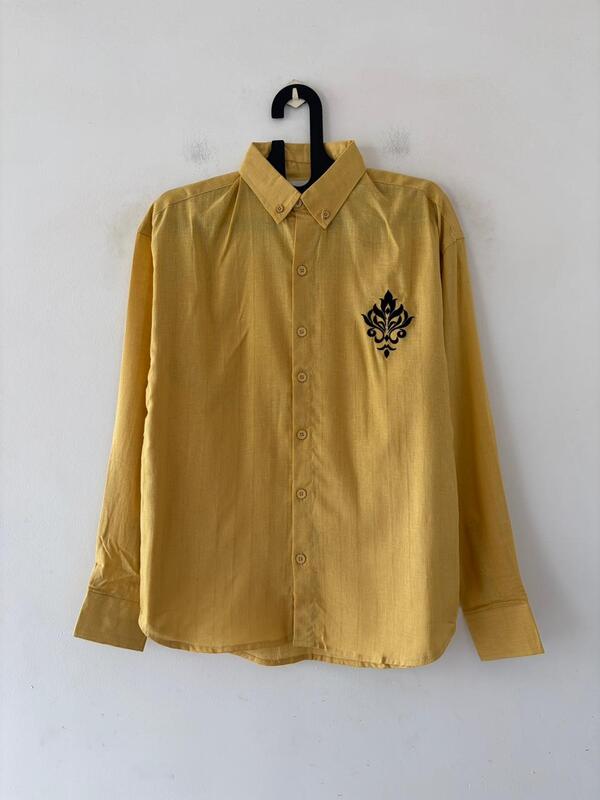 Golden crest embroidered shirt