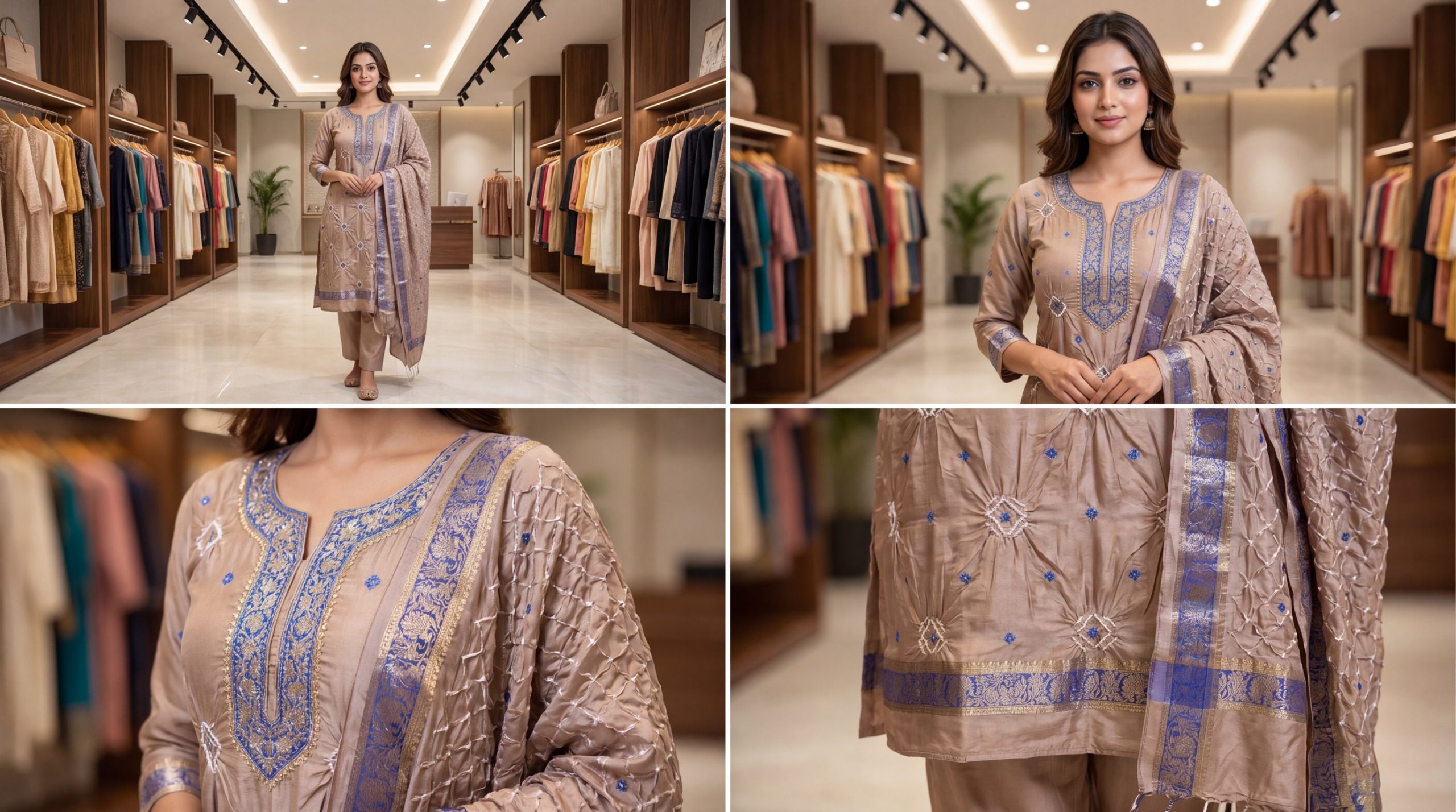 Kala Sanskruti All Over Chiku Color Art Silk Bandhani Dress 2.5 M Each Piece Elegant Traditional Wear Art Silk Dress for Women