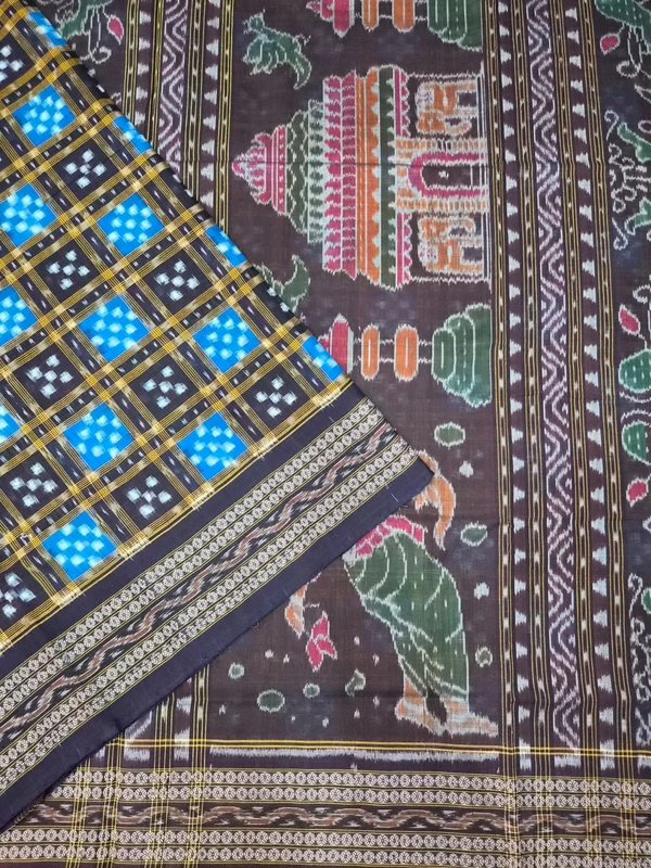 15 Kuthi Sakta Saree-Black-Tblue