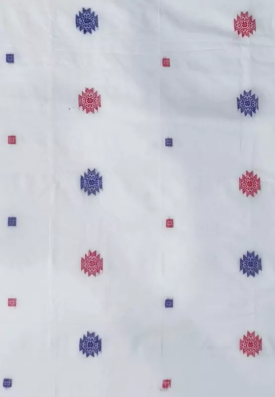 BOMKAI BUTTA FABRIC-WHITE