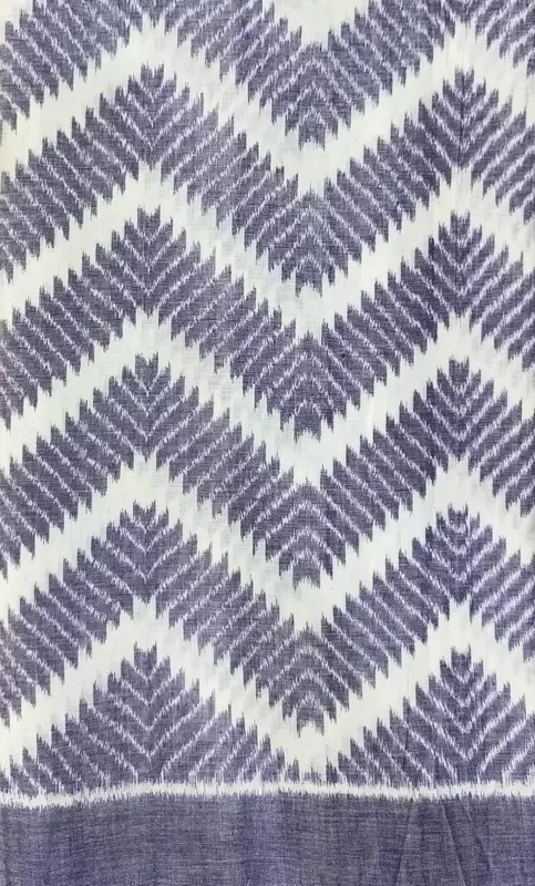 ZIGZAG BANDHA FABRIC-WHITE-BLUE