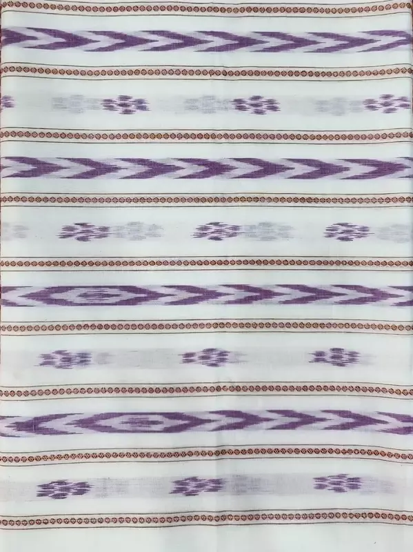 Ginia Sar Manibandha Fabric-White~Purple