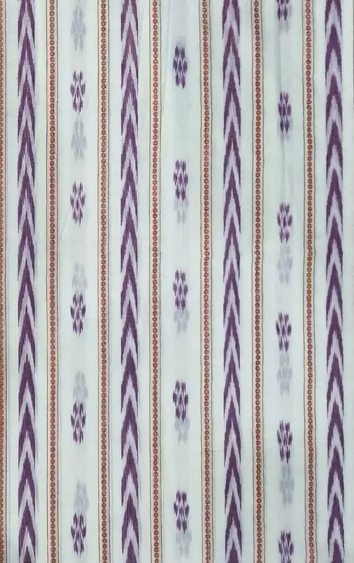 Ginia Sar Manibandha Fabric-White~Purple