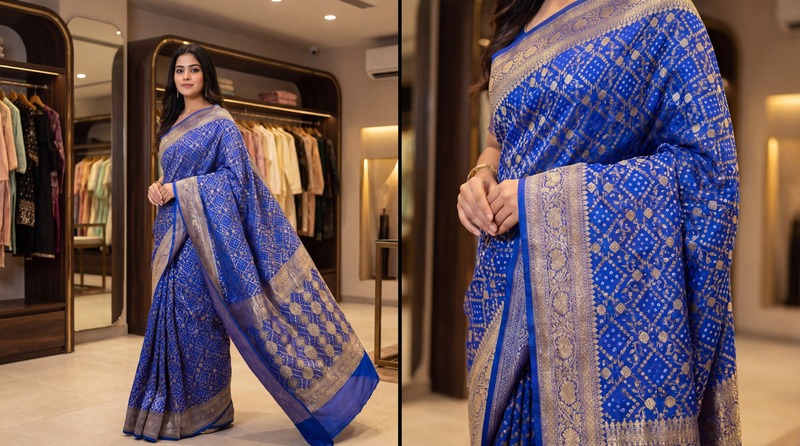 Kala Sanskruti All Over Royal Blue Color Pure Banarasi Saree 6.5M Elegant Traditional Wear Graceful Pure Banarasi Saree Handcrafted Artistry for Woman
