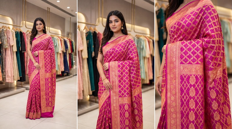 Kala Sanskruti All Over Pink Color Pure Banarasi Saree 6.5M Elegant Traditional Wear Graceful Pure Banarasi Saree Handcrafted Artistry for Woman
