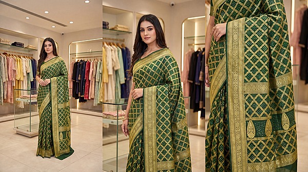 Kala Sanskruti All Over Dark Green Color Pure Banarasi Saree 6.5M Elegant Traditional Wear Graceful Pure Banarasi Saree Handcrafted Artistry for Woman